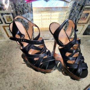 Coach leather sandals 7B shoes heels strappy
